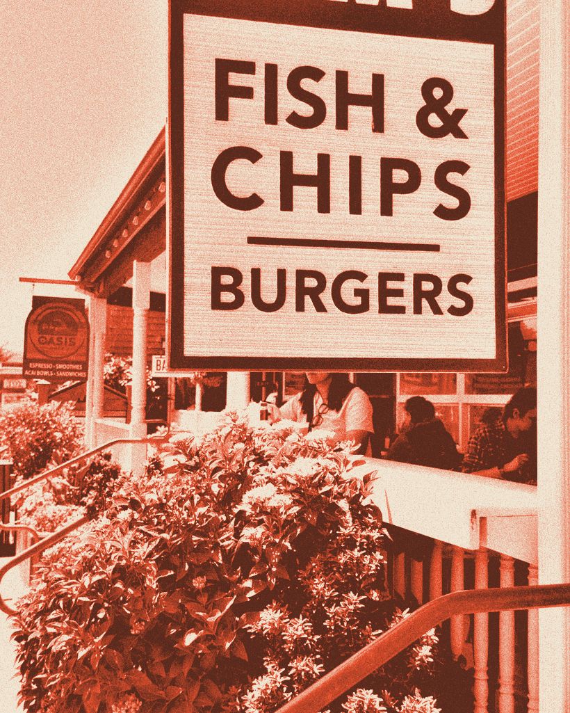 Tom's Fish and Chips, two-ink print